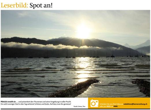 Leserbild Berner Zeitung und Thuner Tagblatt 18. September 2014